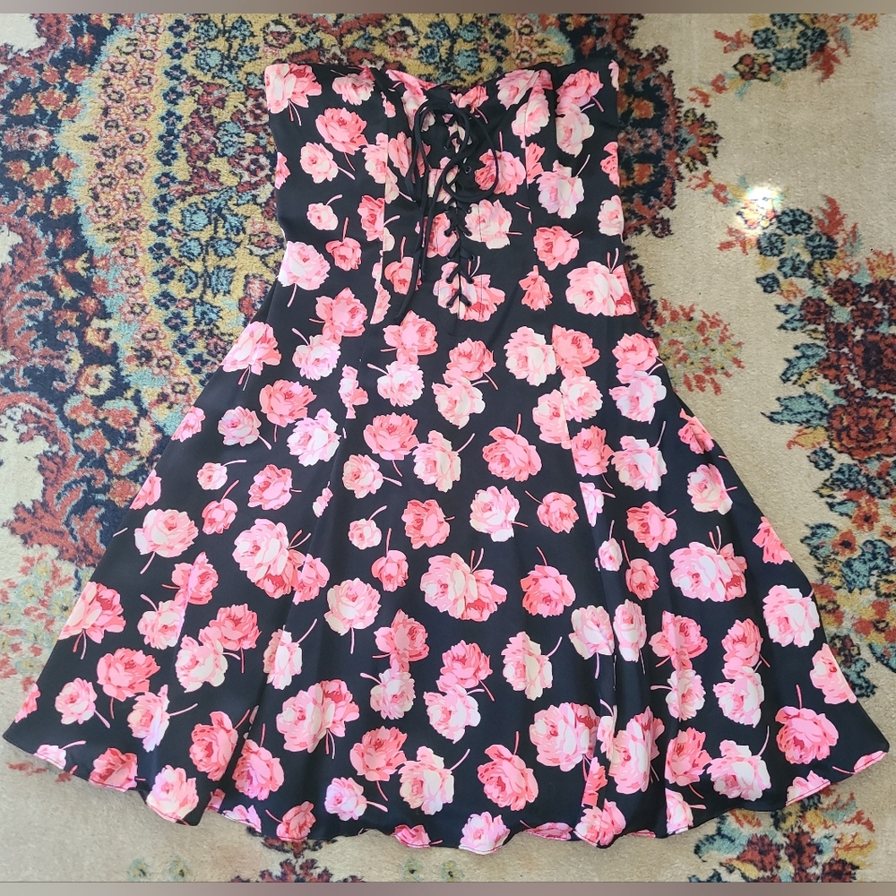 Vintage Y2K Betsey Johnson Floral Silk Dress